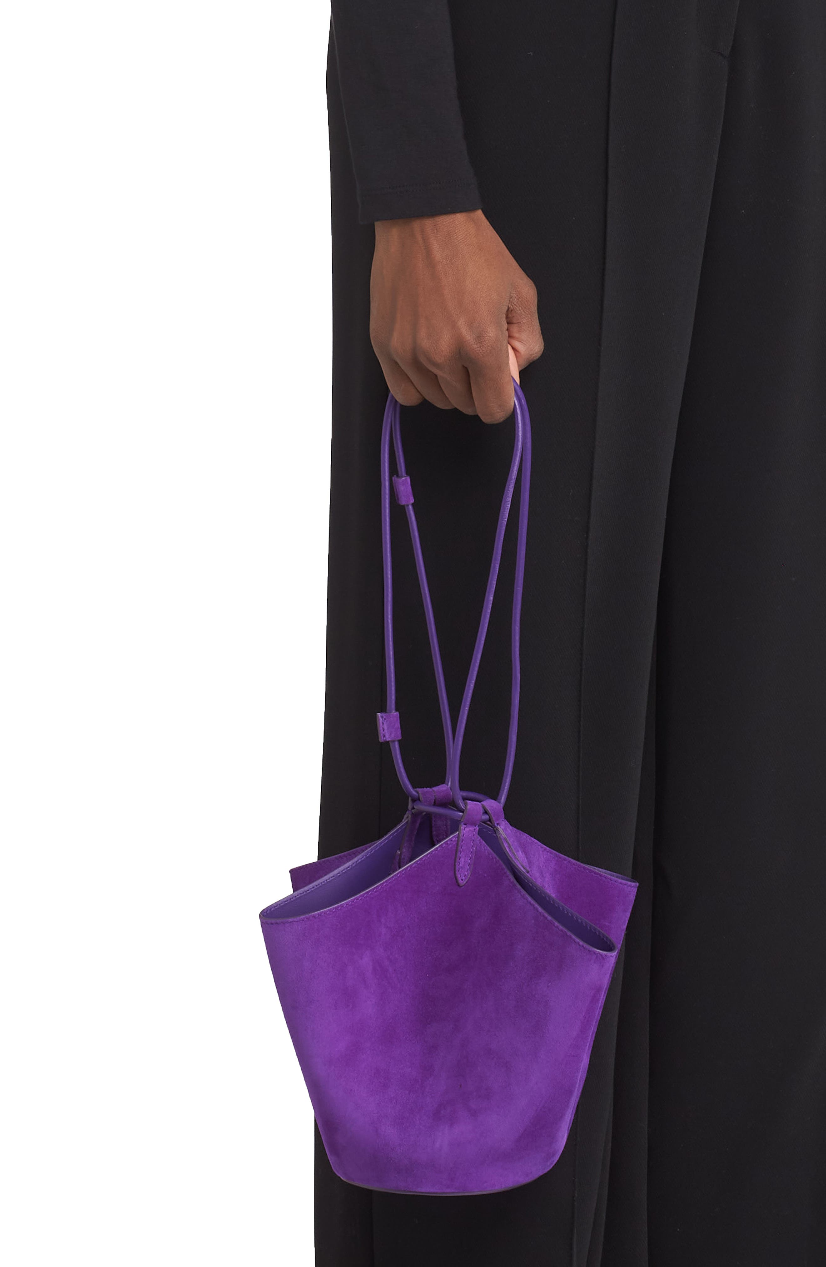 Khaite Mini Lotus Suede Shoulder Bag, Alternate, color, 