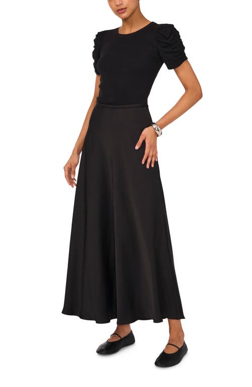1.state Bias Cut Midi Skirt In Rich Black
