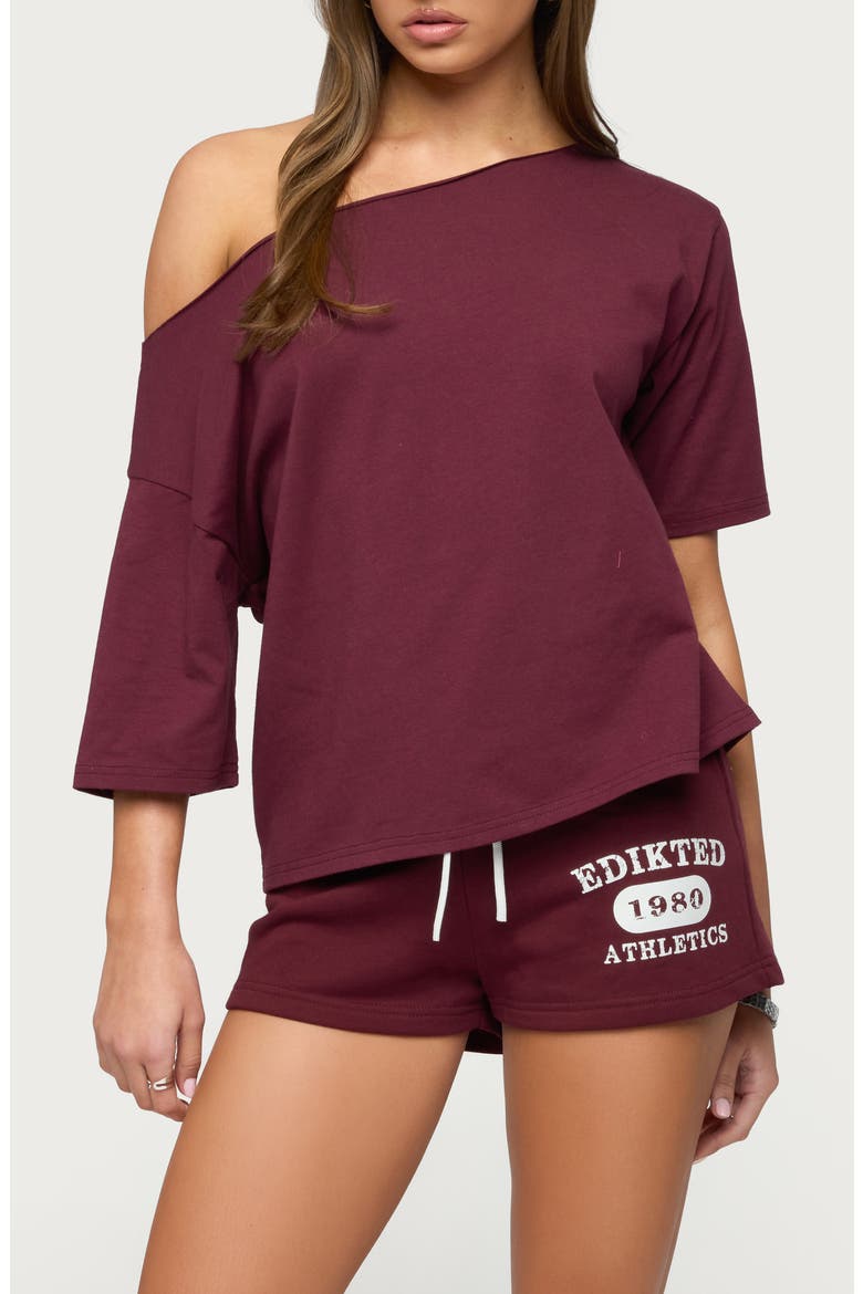 Davida Off the Shoulder Top, Main, color, WINE