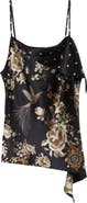 Camilla Flamenco Folklore Print Draped Asymmetric Silk Camisole