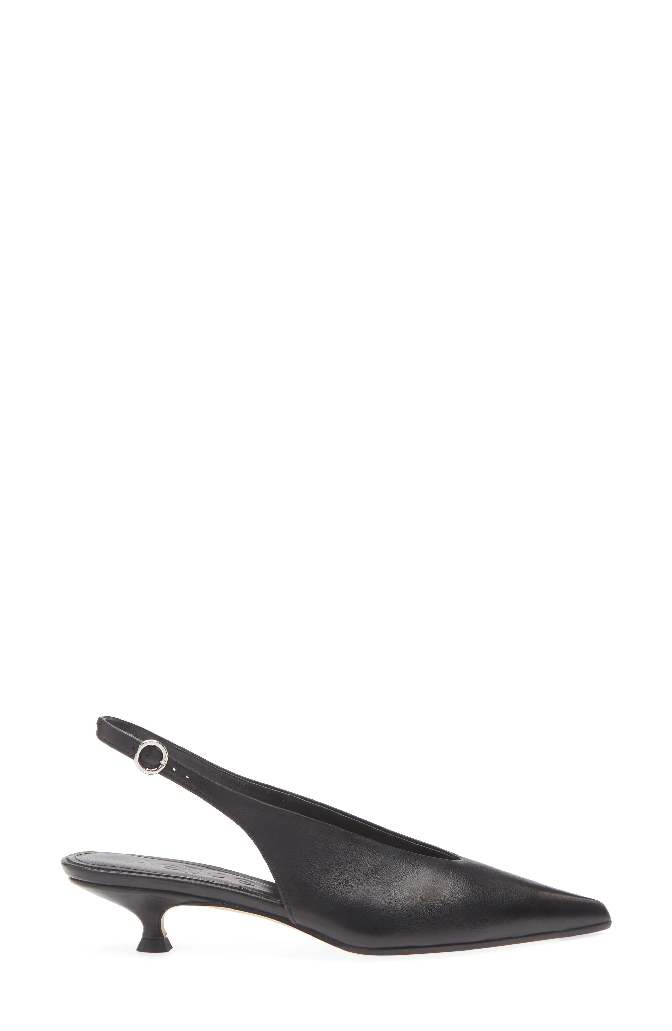 aeyde Camila Slingback Kitten Heel Pump, Alternate, color, Black