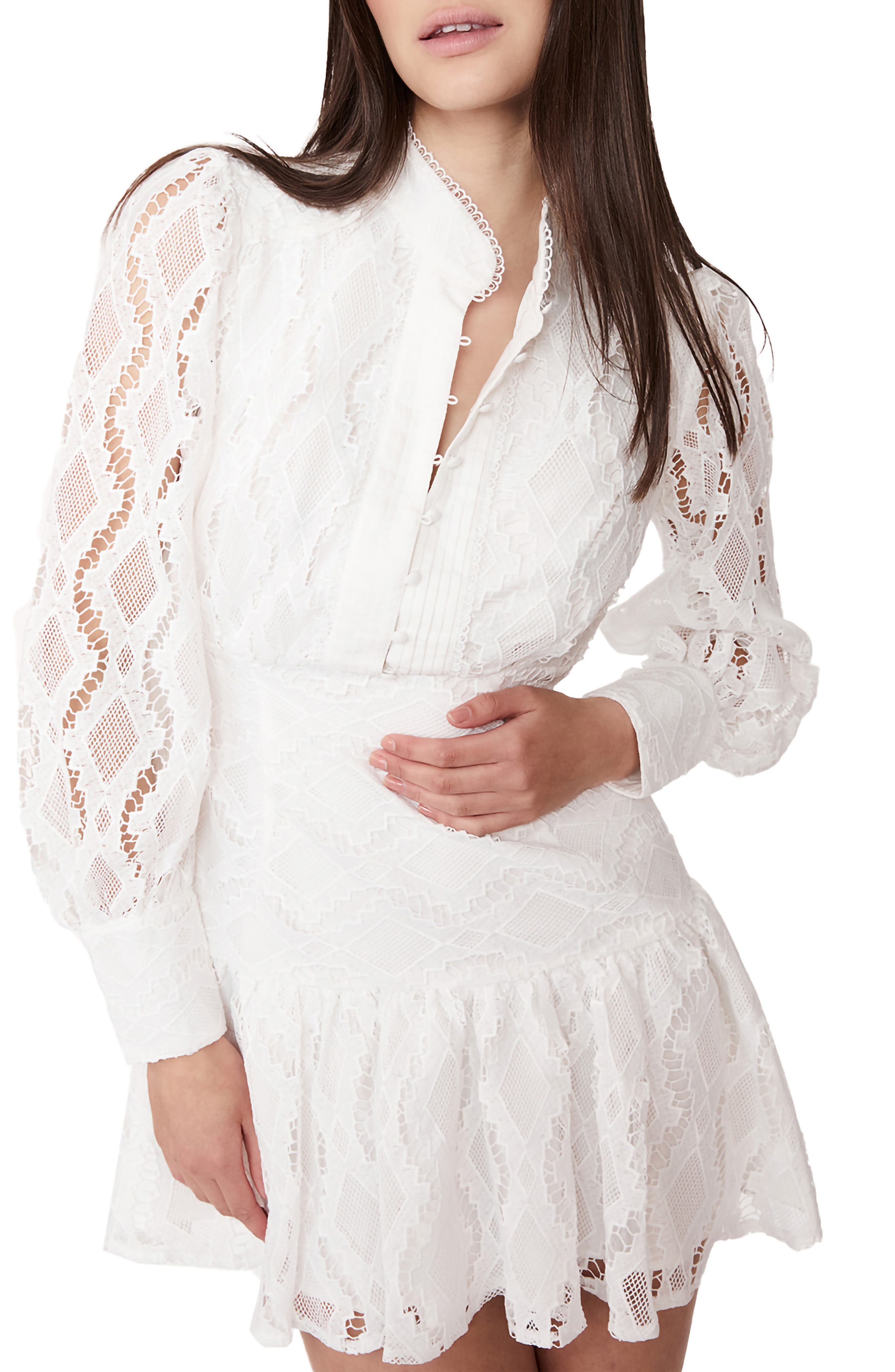 bardot remy lace long sleeve mini dress Remy Lace Long Sleeve Minidress (Women)