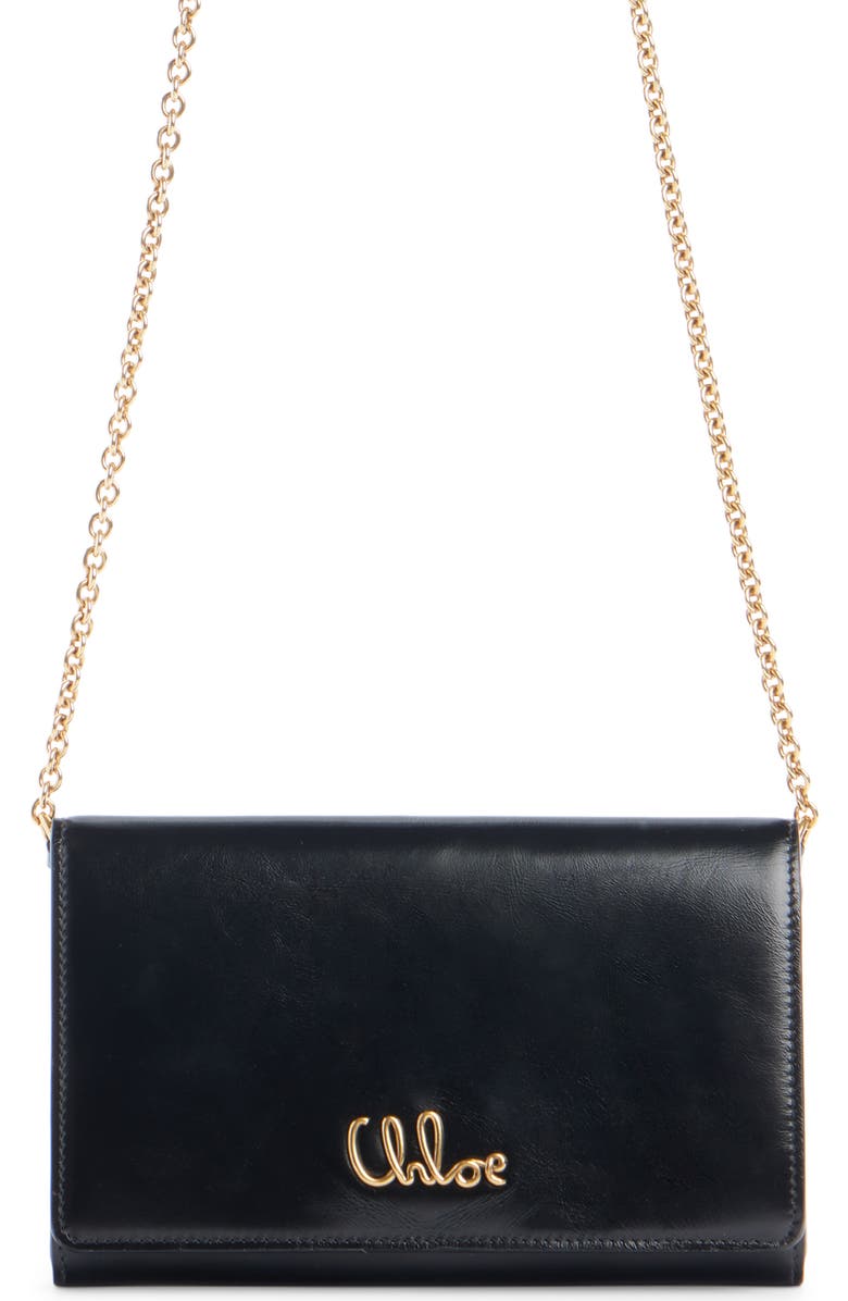 Chloé Iconic Wallet on a Chain, Main, color, Black