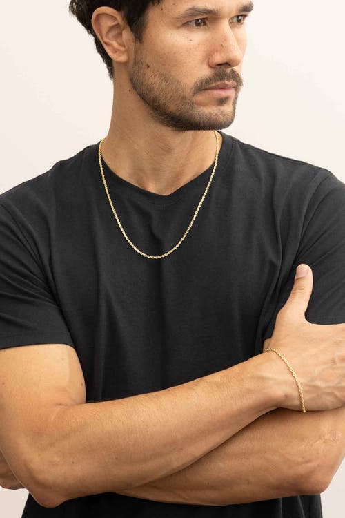 Oradina 14k Yellow Solid Gold Titan Rope Bold Chain In Yellow Gold