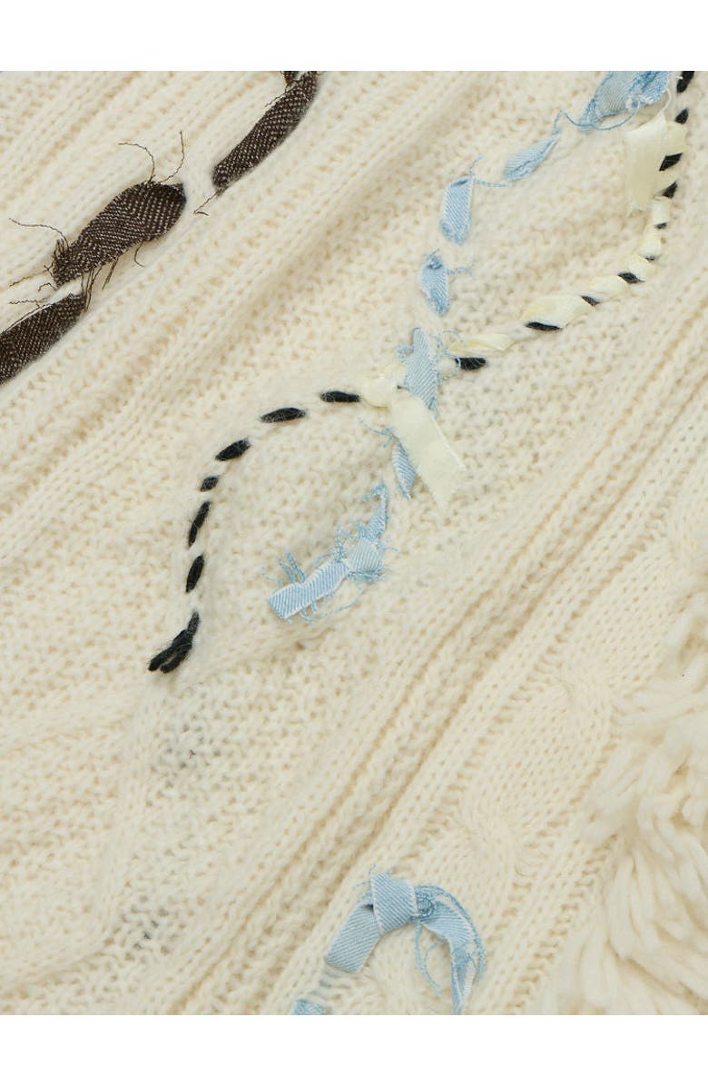 Lingua Franca Jade Embellished Cable Knit Skirt, Alternate, color, 