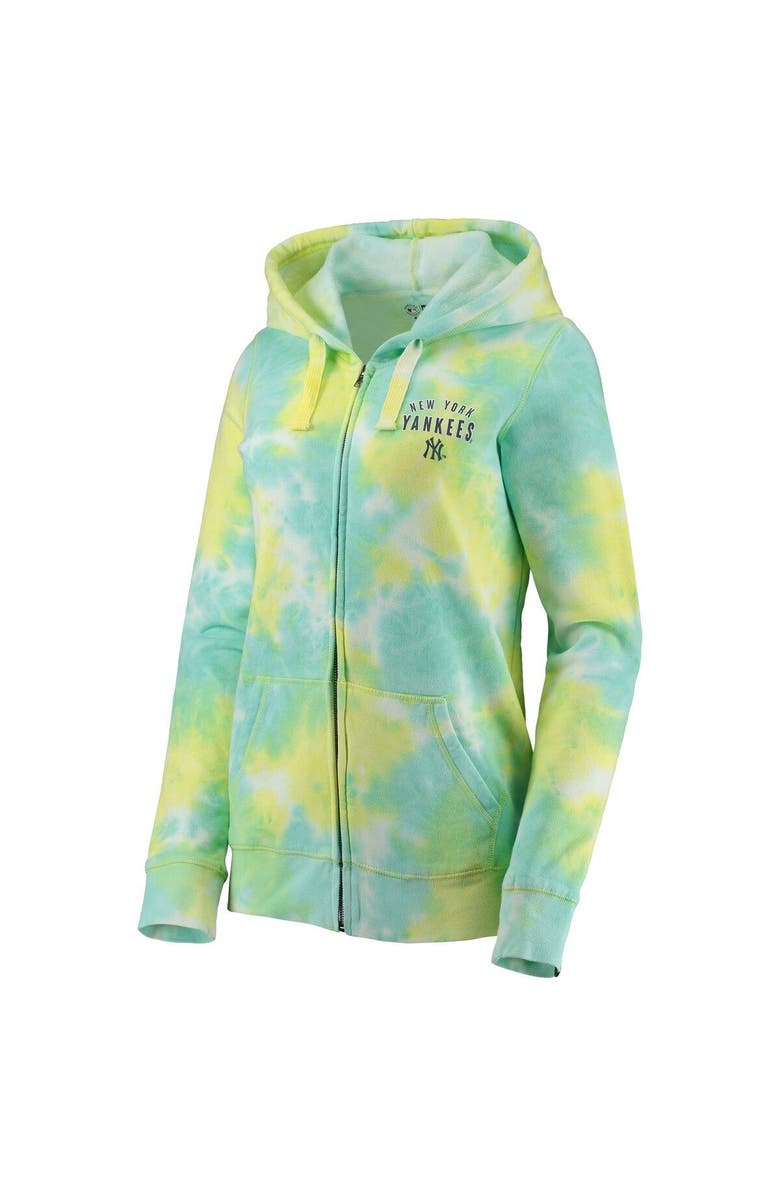 New Era Women's New Era White New York Yankees Tie-Dye Full-Zip Hoodie, Alternate, color, White
