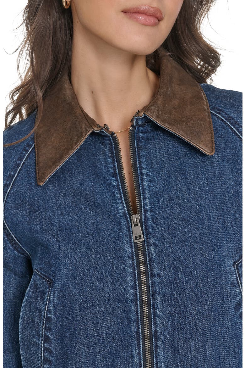 Four Pocket Barn Jacket, Alternate, color, DARK WASH DENIM