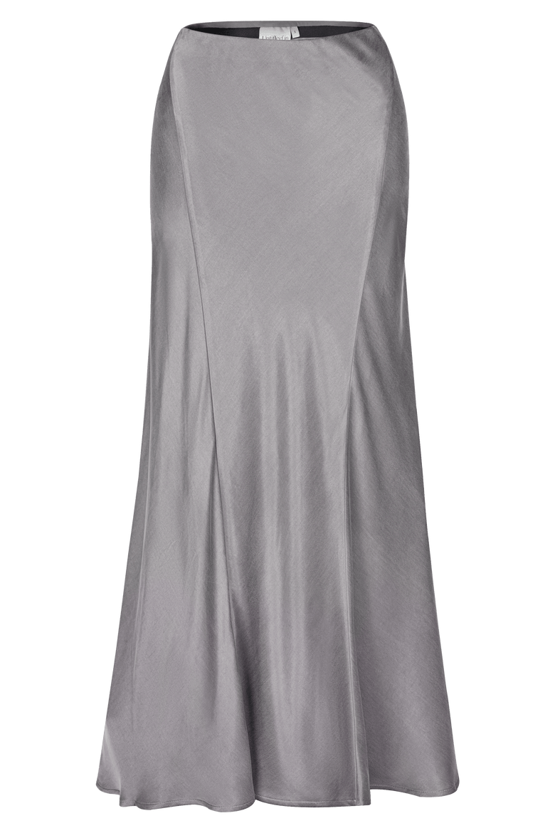 Lila Bias Silky Skirt, Main, color, Graphite