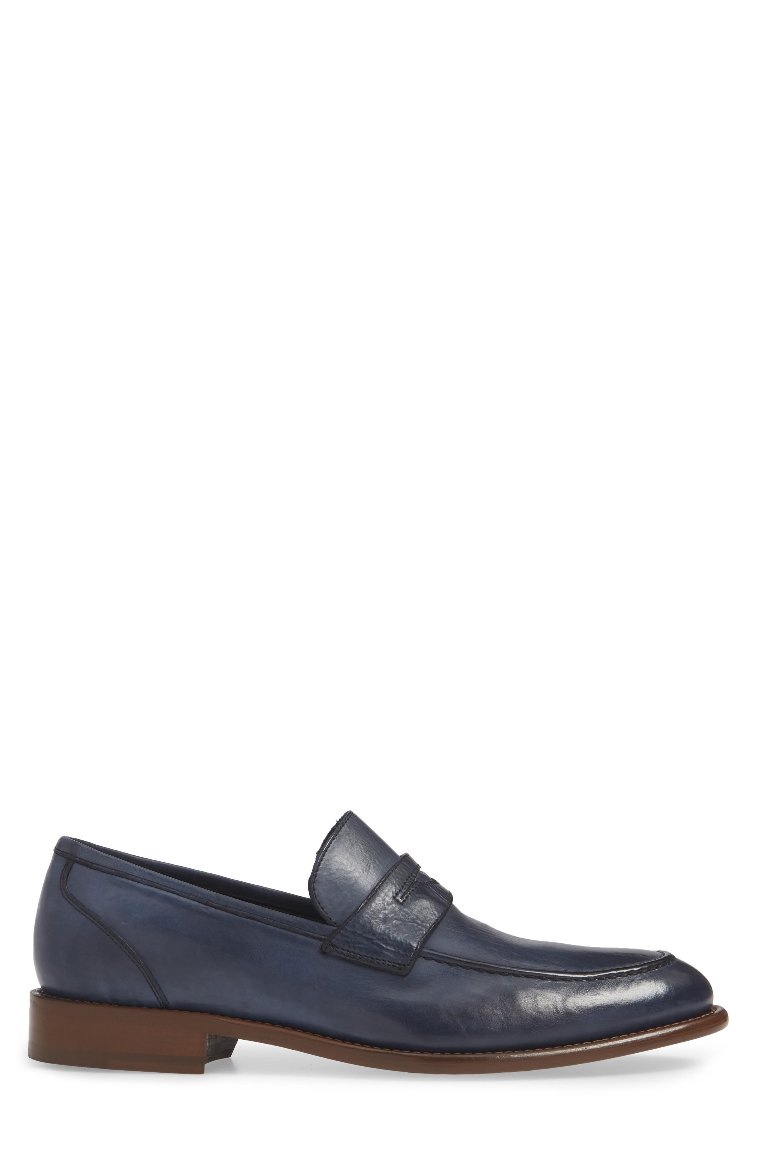 J&M 1850 Bryson Penny Loafer, Alternate, color, DENIM LEATHER