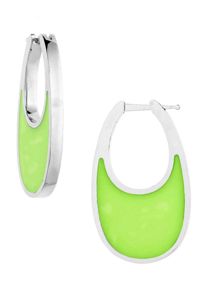 Coperni Swipe Medium Lacquered Enamel Earrings, Main, color, 