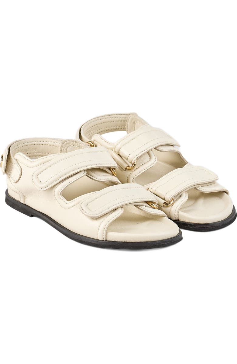 SANDRO Plain leather lambskin sandals, Alternate, color,
