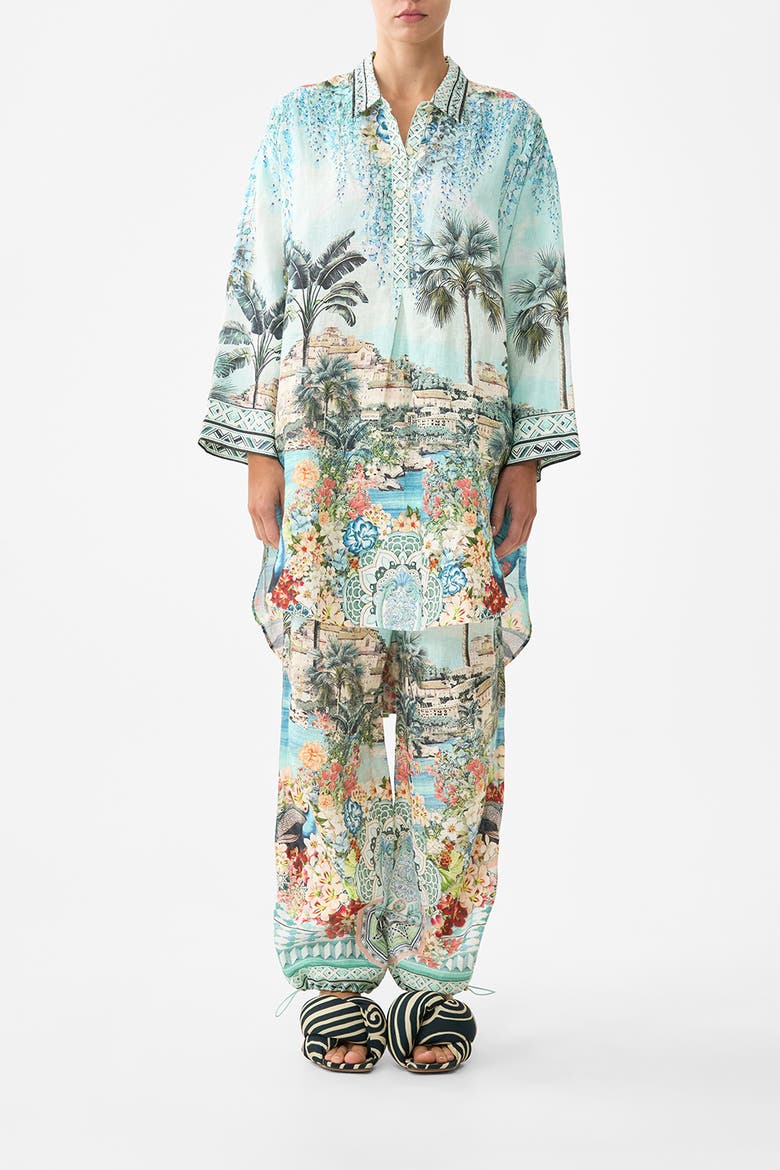 Relaxed High Low Shirt Dress, Main, color, Balearic Bebé
