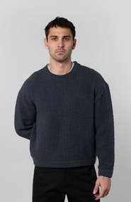 LEISURE LAB Cozy Quilt Crewneck