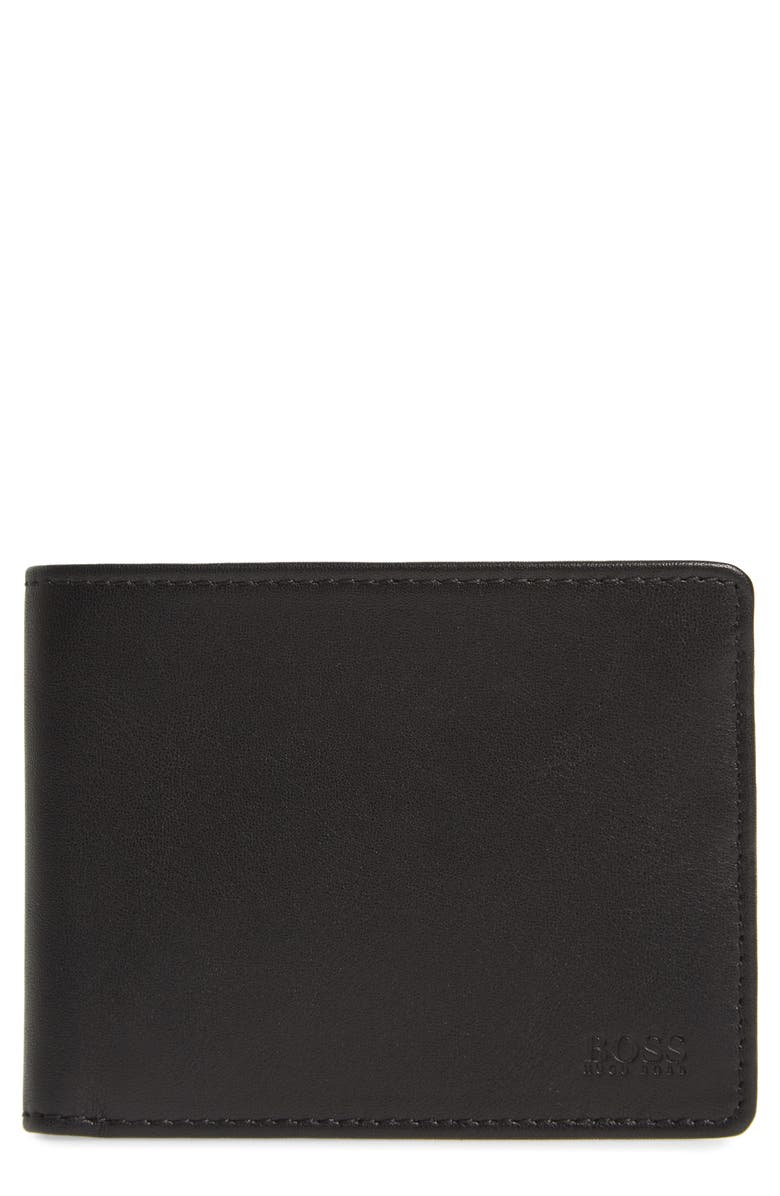 BOSS Majestic Leather Bifold Wallet, Main, color, 