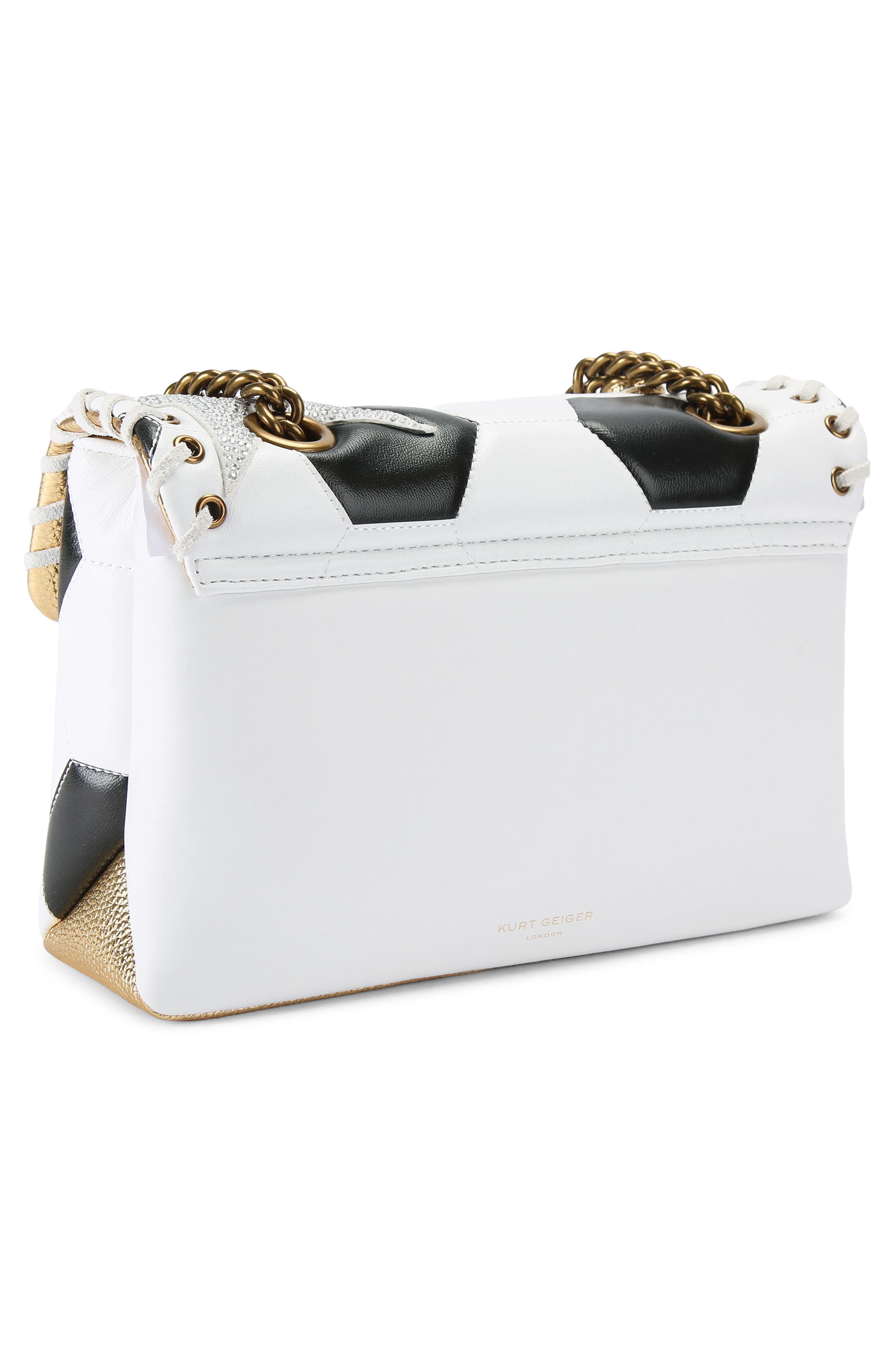 Kurt Geiger London Kensington Footy Bag, Alternate, color, White/ Black