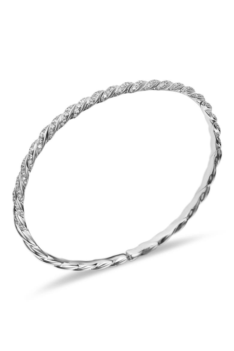 Pavéflex Single Row Bracelet with Diamonds in 18K White Gold, Alternate, color, WHITE GOLD/ DIAMOND