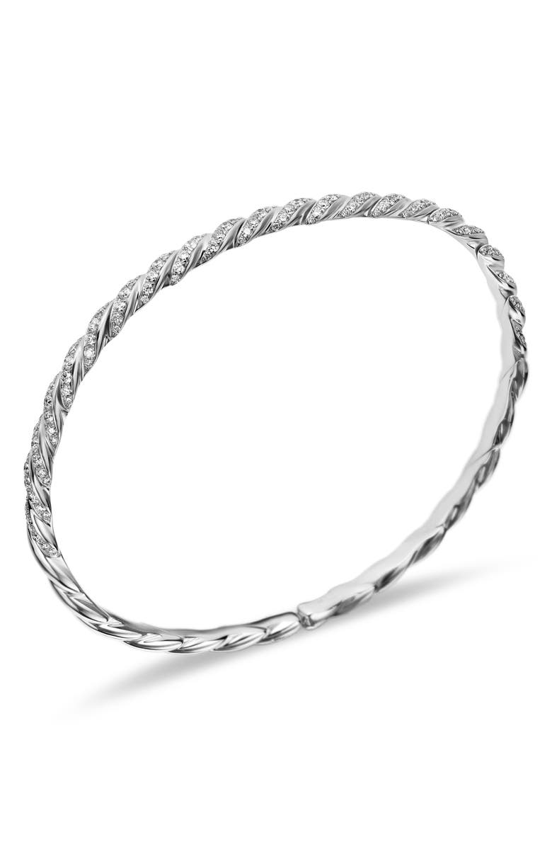 David Yurman Pavéflex Single Row Bracelet with Diamonds in 18K White Gold, Alternate, color, White Gold/ Diamond