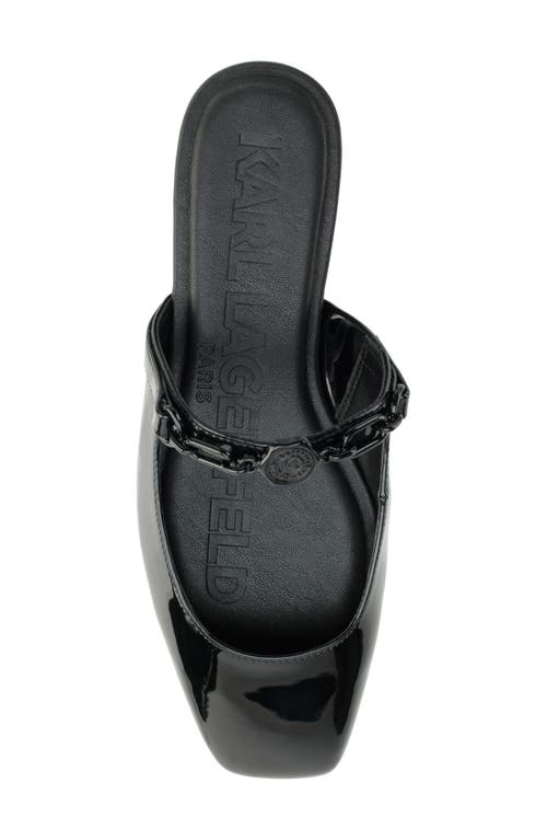 Karl Lagerfeld Zilla Womens Padded Insole Patent Mules In Black