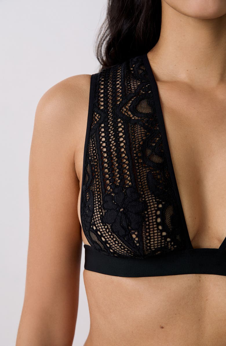 Etam Tentation Classique Lace Bralette, Alternate, color, Black