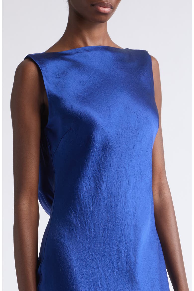 Cowl Back Satin Gown, Alternate, color, COBALT