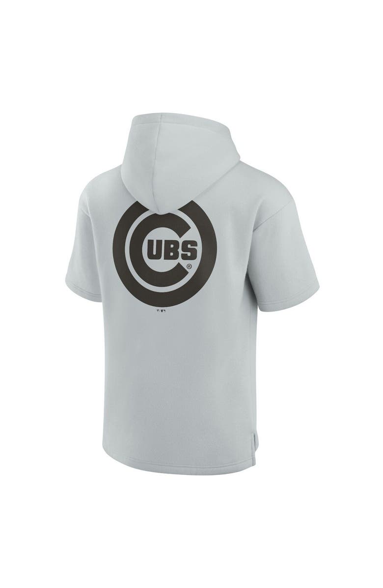 Fanatics Signature Unisex Fanatics Signature Gray Chicago Cubs Elements Super Soft Fleece Short Sleeve Pullover Hoodie, Alternate, color, Gray