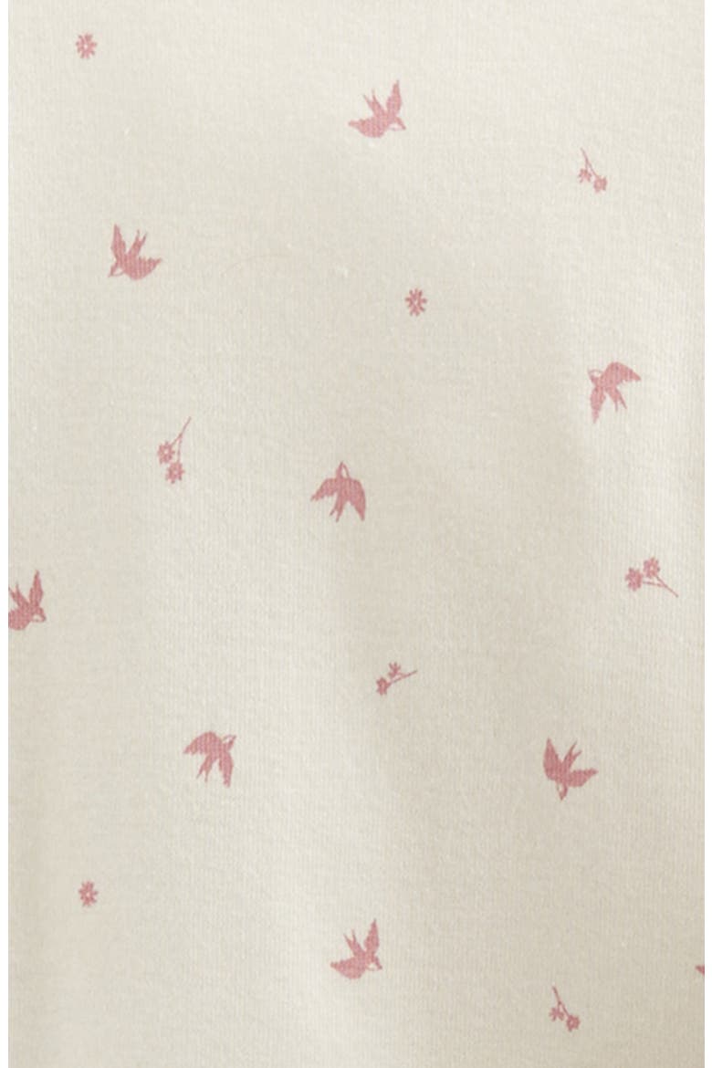 Kids' Lace Trim Print Bodysuit & Pants Set, Alternate, color, IVORY EGRET SPARROWS