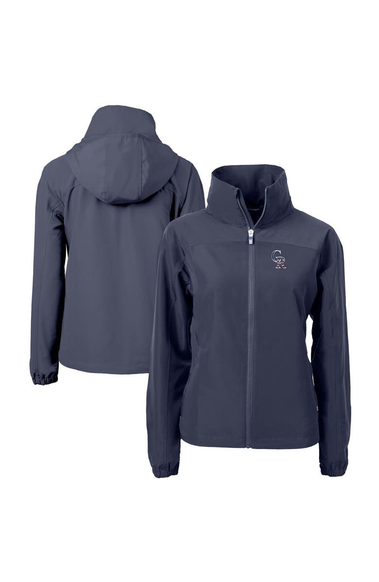 Cutter & Buck Women's Cutter & Buck Navy Colorado Rockies Charter Eco Recycled Full-Zip Jacket, Main, color, 