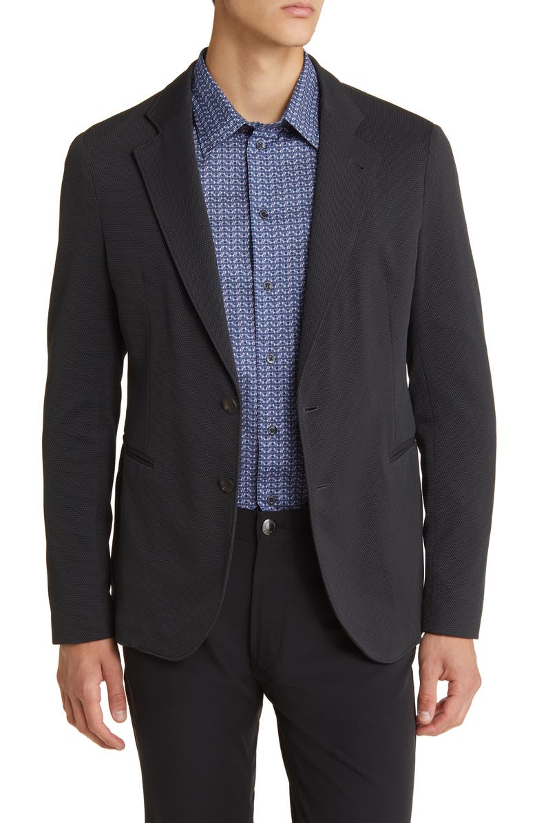 Emporio Armani Textured Stretch Blazer, Main, color, 