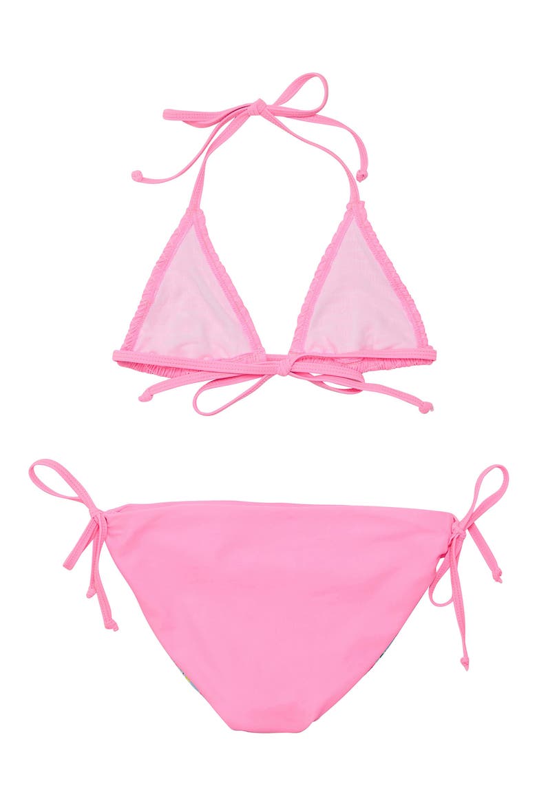 Kids' Shirred Triangle Two-Piece Swimsuit, Alternate, color, PINK