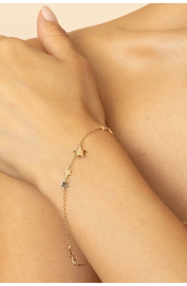 Oradina 14K Yellow Gold Street Star Bracelet, Alternate, color, Yellow Gold