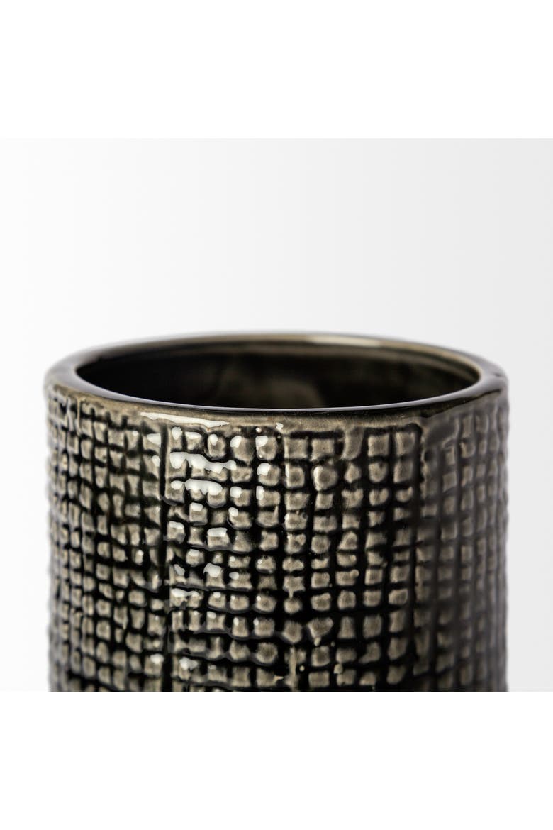Kona II Medium Black and Gold Ceramic Vase, Alternate, color, Black