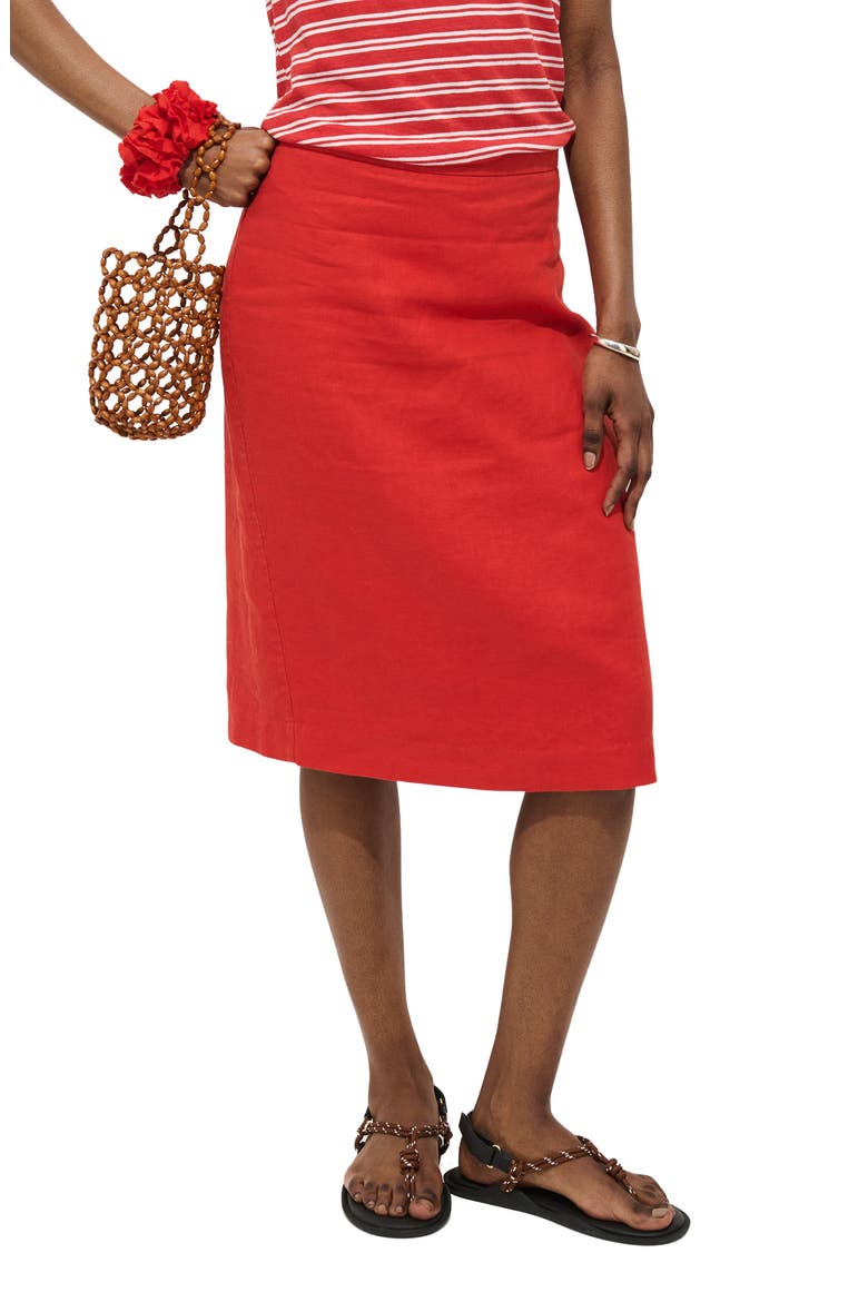 Maya Linen Skirt, Main, color, CHILI