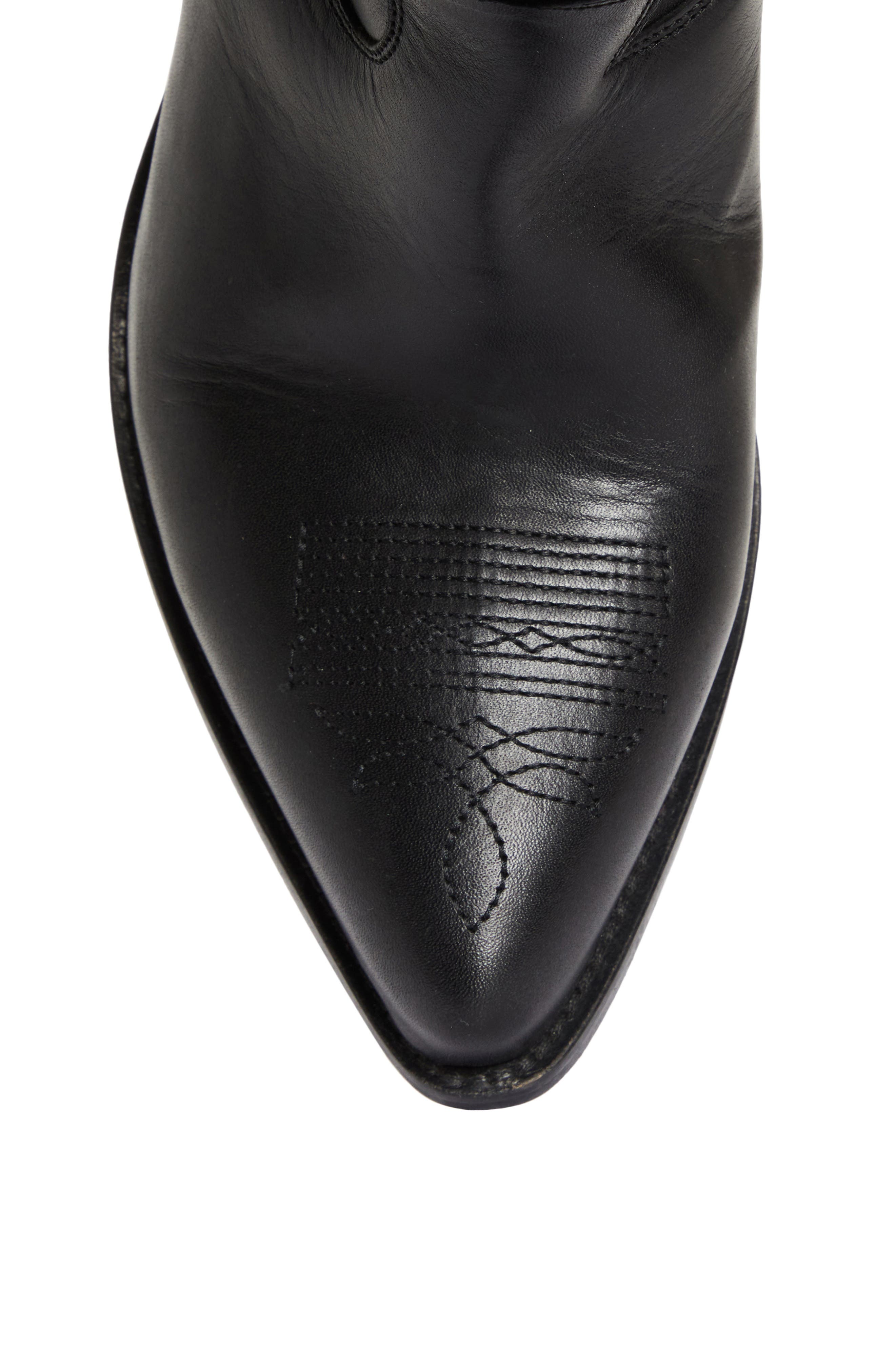 Golden Goose Wish Star Pointed Toe Western Boot, Alternate, color, Black