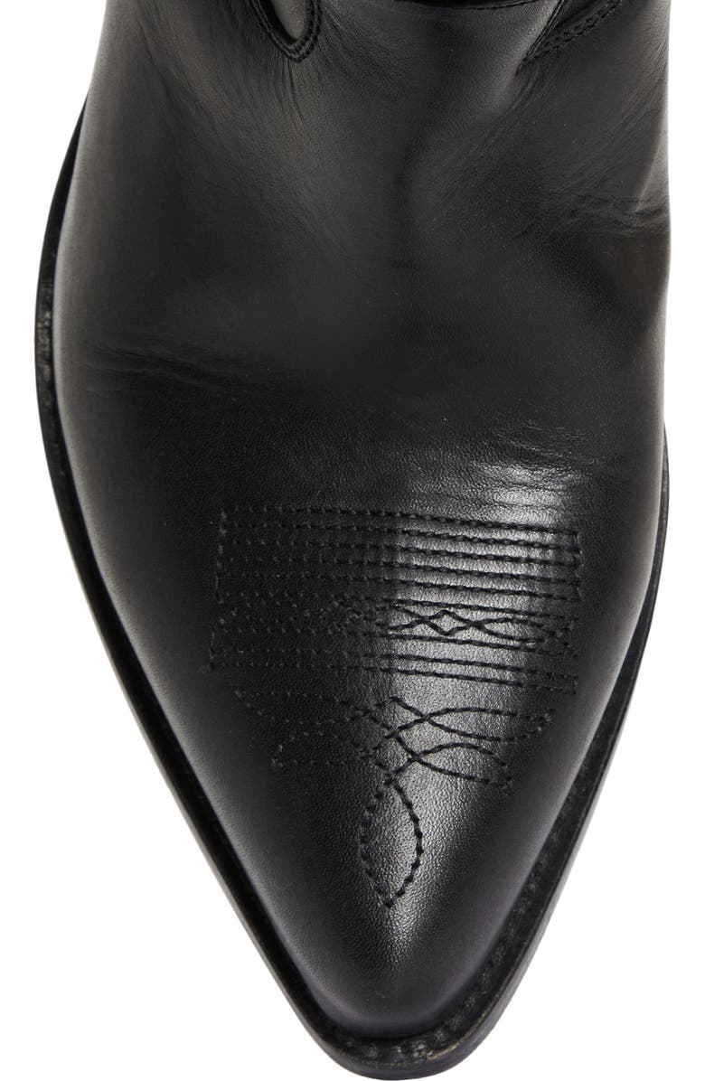 Golden Goose Wish Star Pointed Toe Western Boot, Alternate, color, Black