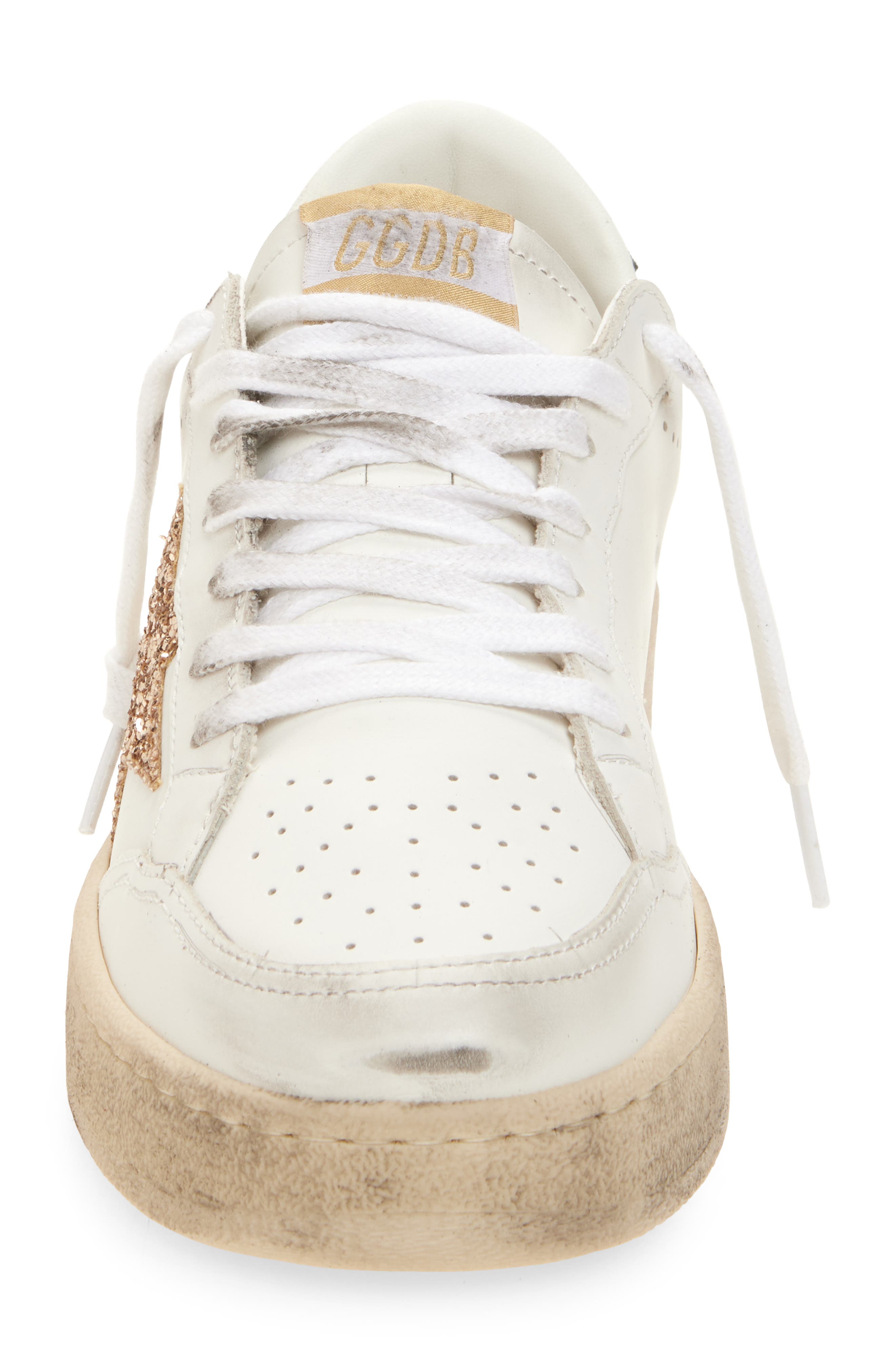 Golden Goose Ball Star 2 Low Top Platform Sneaker, Alternate, color, White/ Gold/ Black