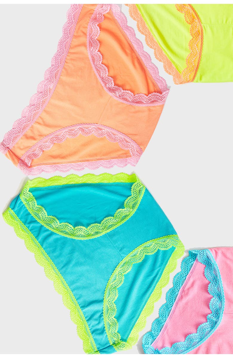 Stripe & Stare Original Knicker Four Pack, Main, color, Neon Candy