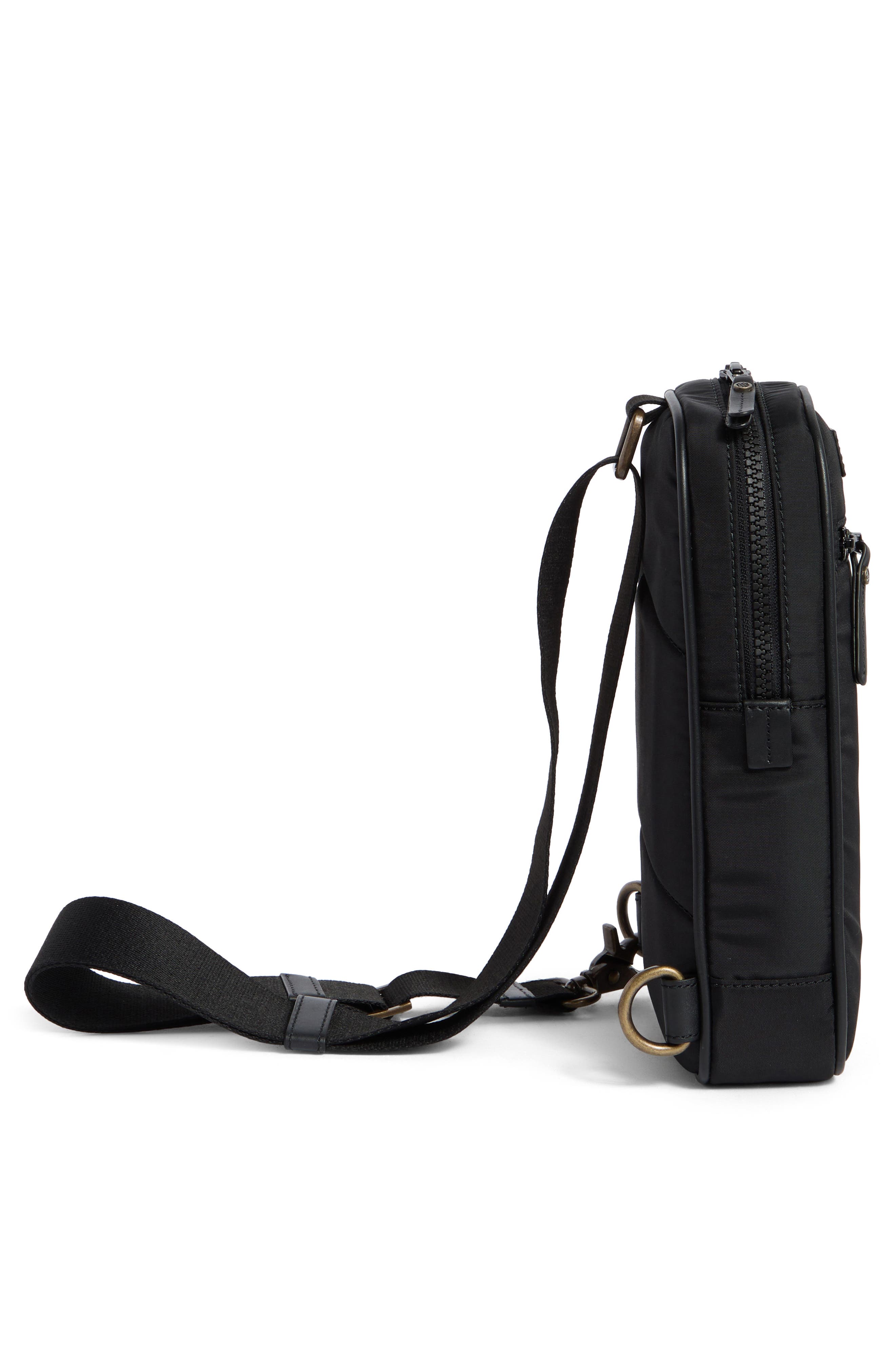 Johnston & Murphy Sling Crossbody Bag, Alternate, color, Black