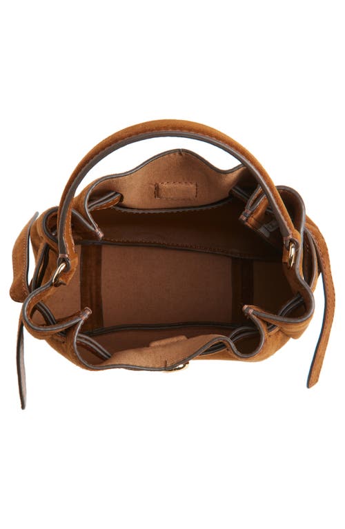 Tory Burch Mini Romy Suede Bucket Bag In Brown