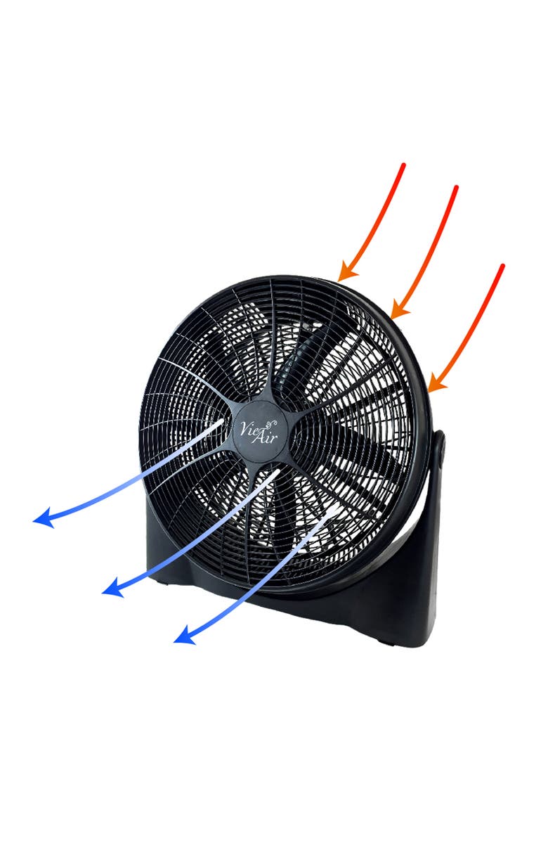 Vie Air 20 Inch High-Velocity 5 Blade Tilting Ultra Lightweight Turbo Floor Fan, Alternate, color, Black
