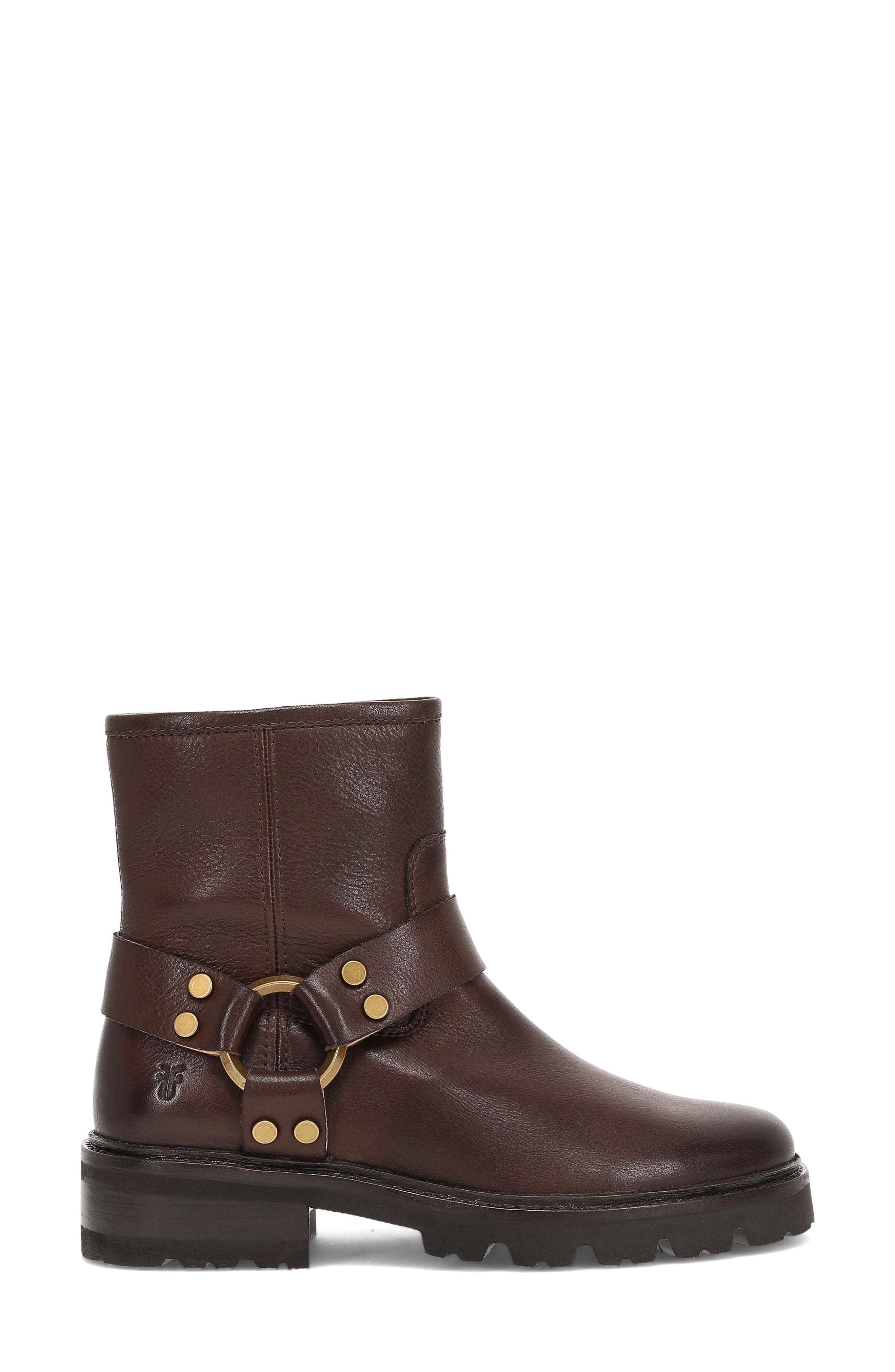 Frye Olivia Harness Bootie, Alternate, color, Chocolate