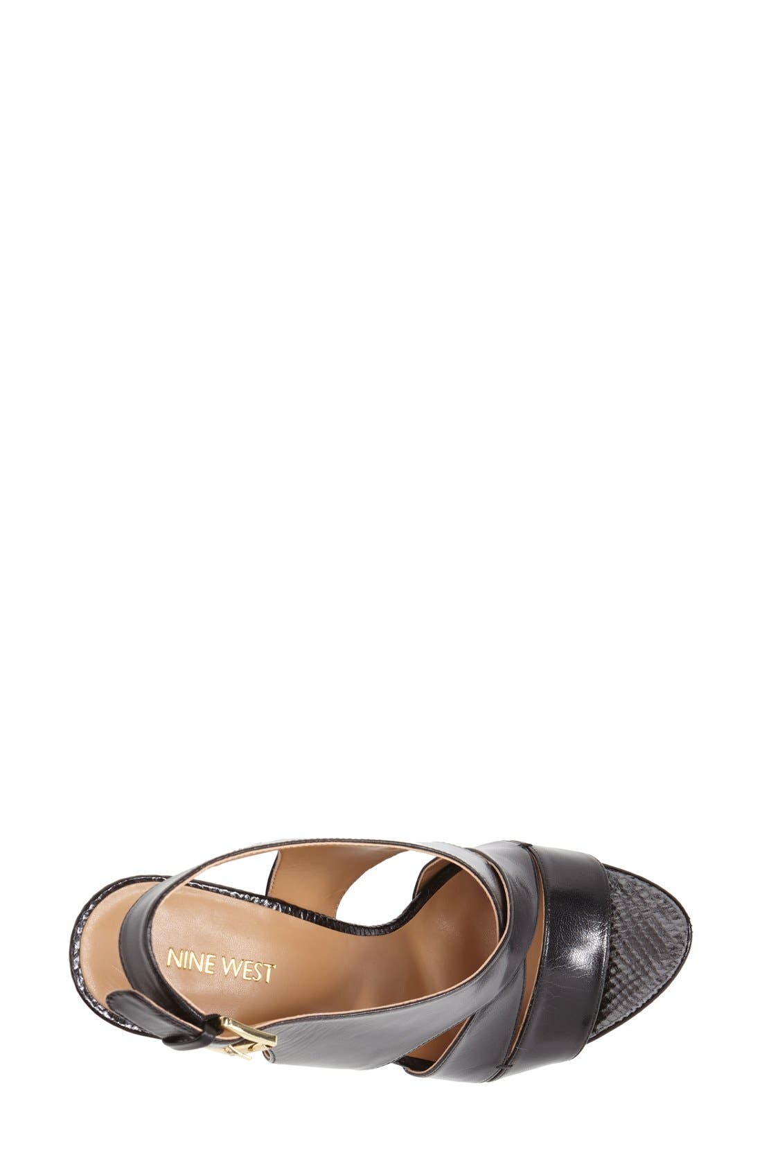 'Wade' Leather Sandal, Alternate, color, BLACK LEATHER