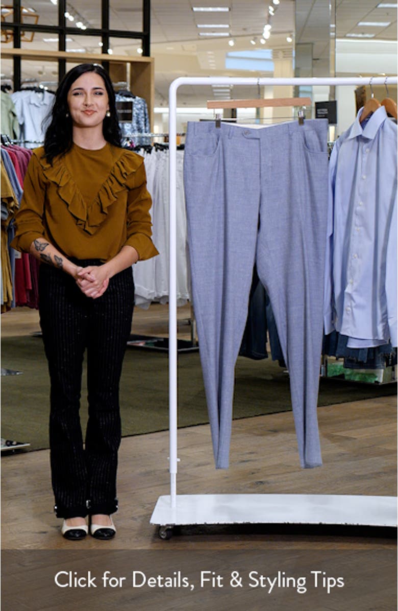 Trim Fit 5-Pocket Slub Linen & Wool Dress Pants, sales video thumbnail