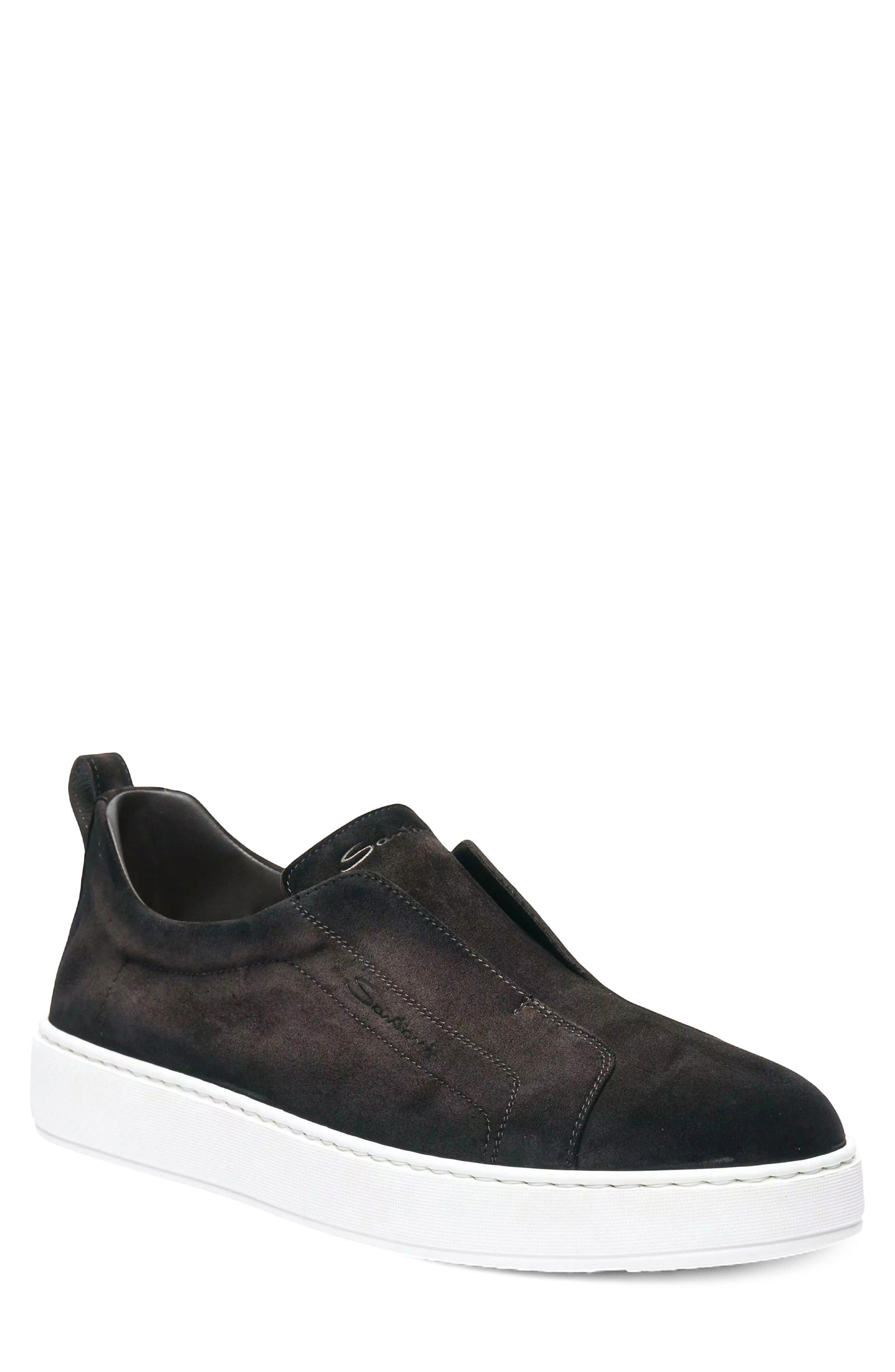 Santoni Victory Slip-On Sneaker, Main, color, Dark Brown