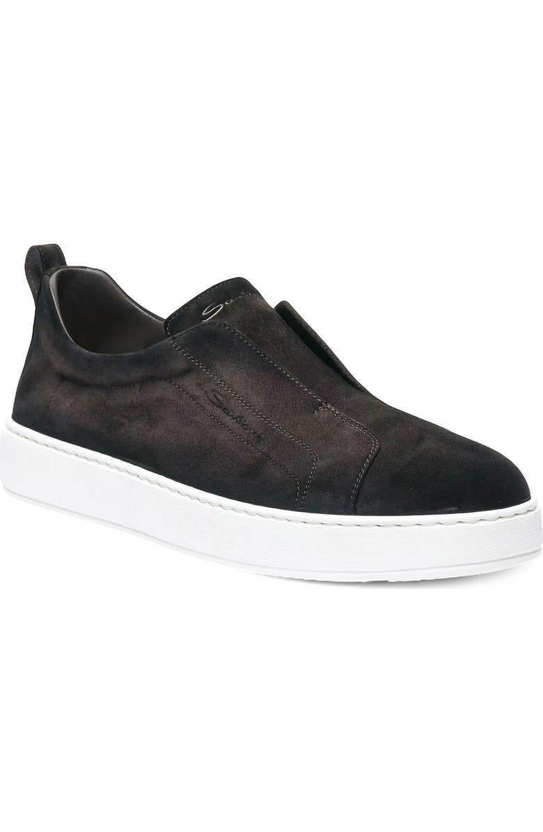 Santoni Victory Slip-On Sneaker, Main, color, Dark Brown