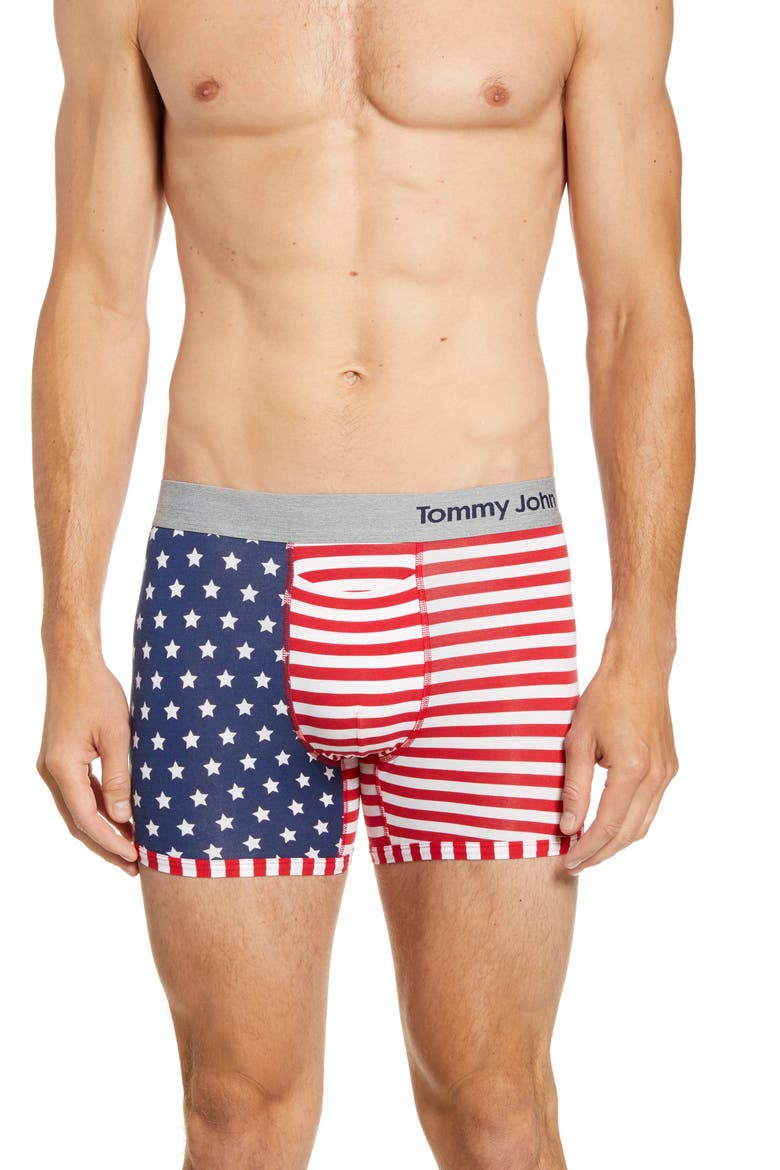 Cool Cotton Print Trunks, Main, color, AMERICAN FLAG