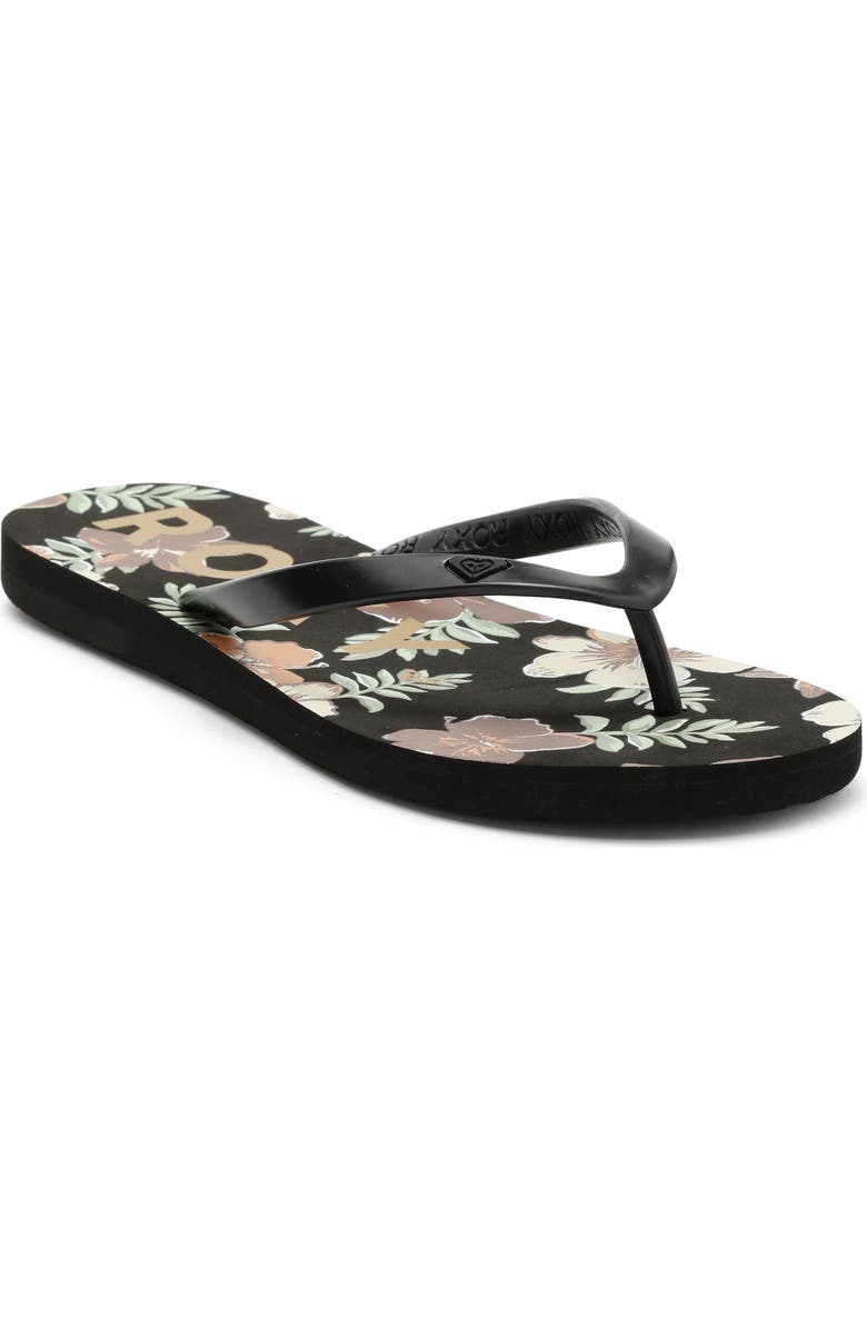 Roxy Tahiti VII Flip Flop, Main, color, Black Multi