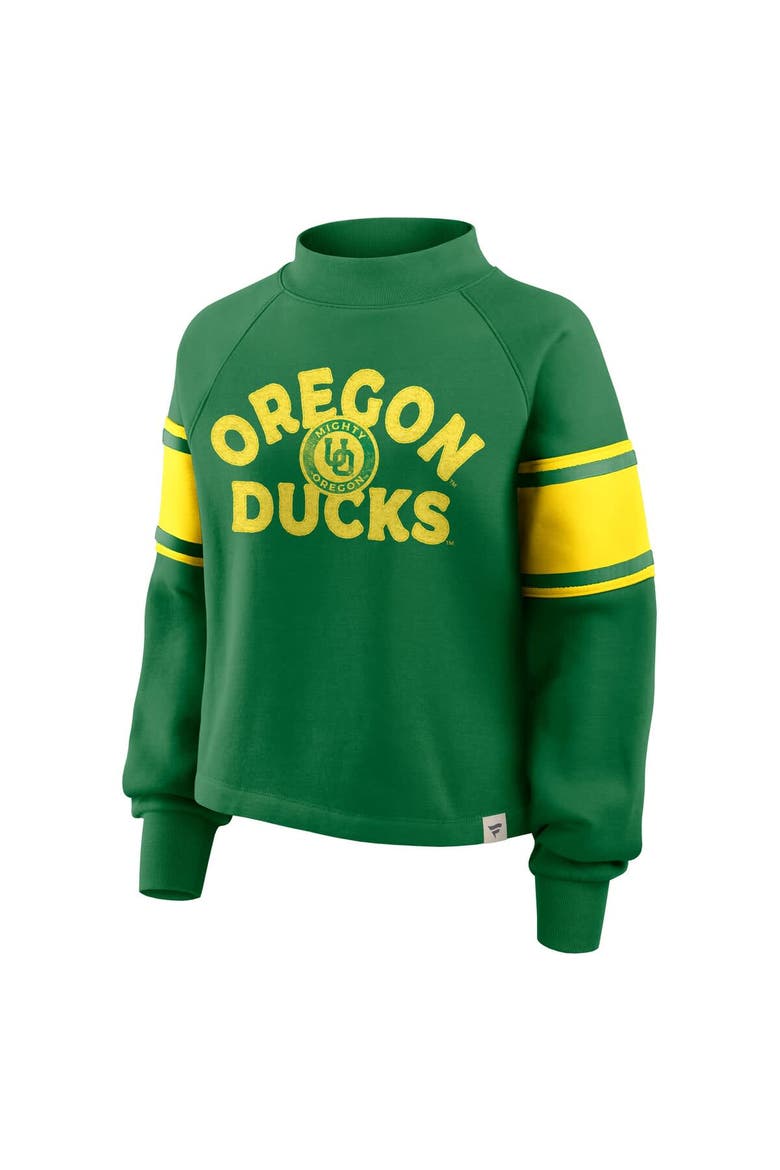Women's Fanatics Green Oregon Ducks Oversized Hometown Premium Punt Coverage Raglan Pullover Sweatshirt, Alternate, color, Green