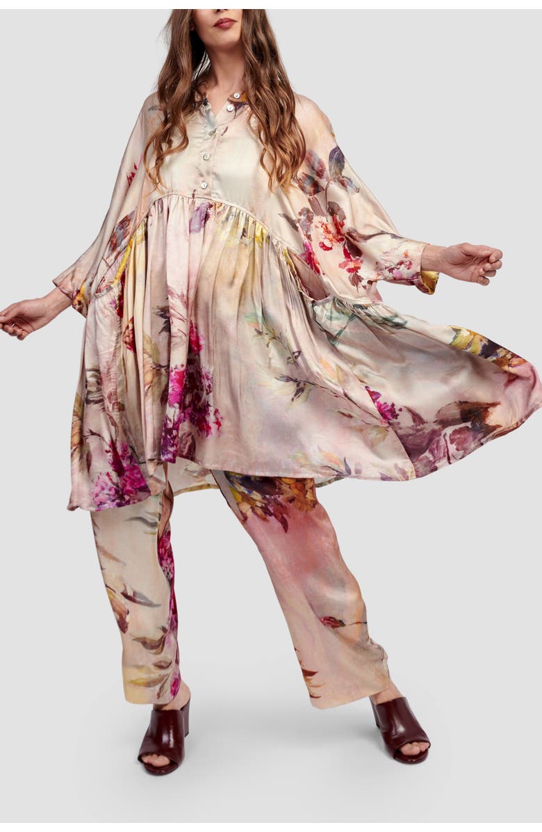 Alembika Rose-colored  flowers pull-on dress pants, Alternate, color, 