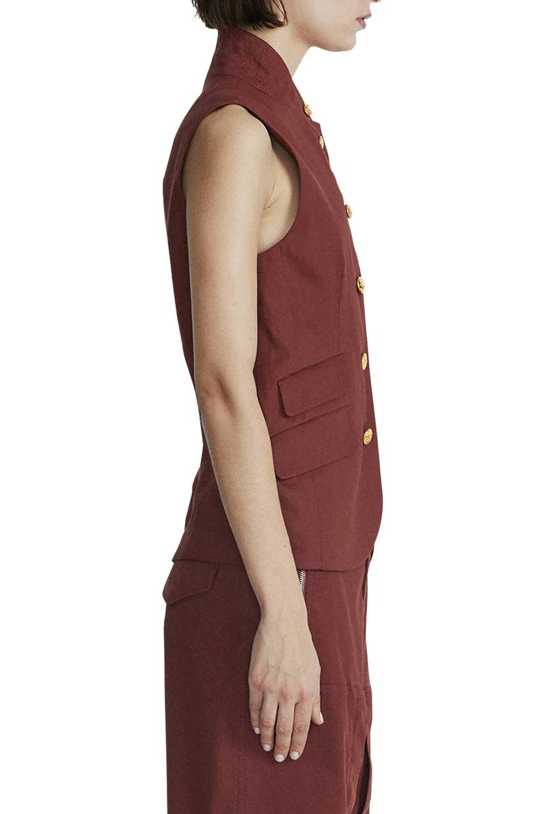 Slade Linen Blend Vest, Alternate, color, MAHOGANY