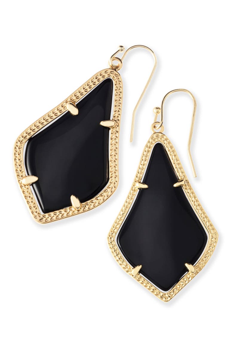 Alex Drop Earrings, Alternate, color, BLACK/ GOLD